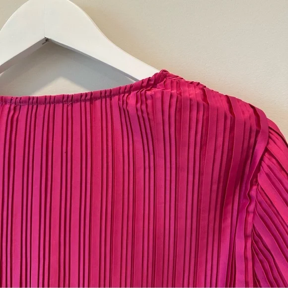 WAYF Payton Pink Tie Front Top Long Sleeve Blouse Women's Cardigan Rhinestone - Picture 16 of 16